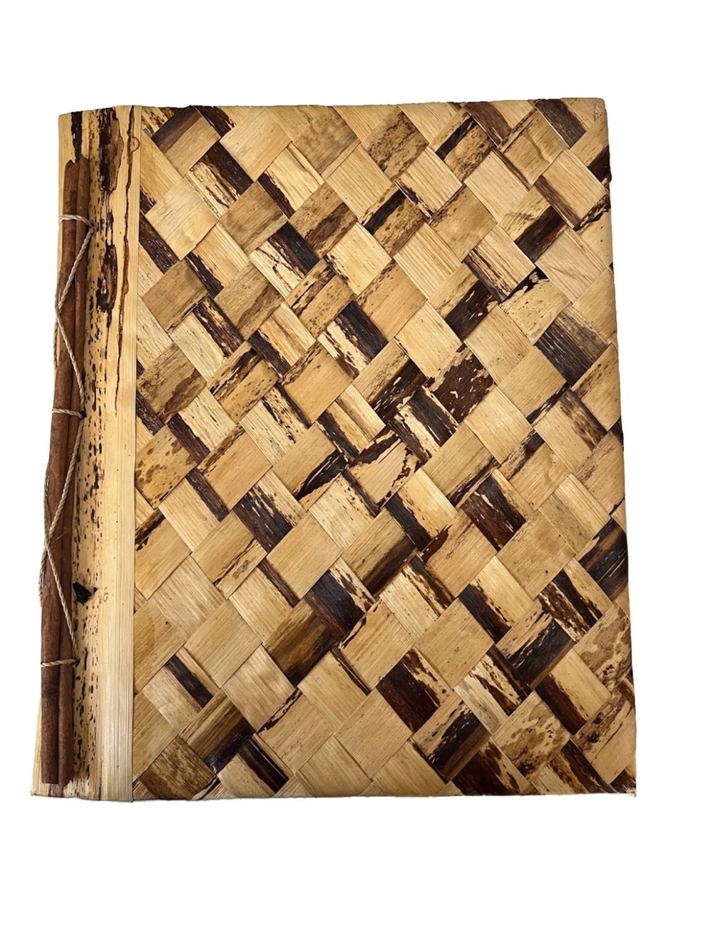 Vtg Photo Album Handcrafted Tropical Leaves Organic Materials Quality New